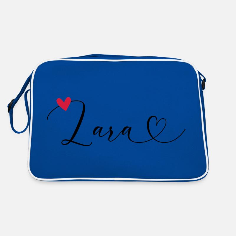 Lara Surname First name Calligraphy Heart Retro Bag