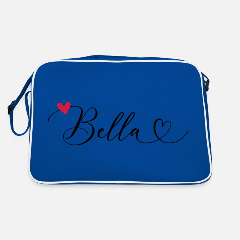 Bella Surname First name Calligraphy Heart Retro Bag