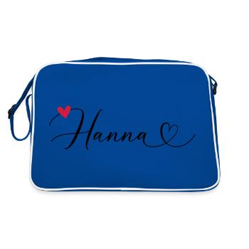Hanna Nom Prénom Calligraphie coeur - Sac Retro - bleu/blanc - Dos