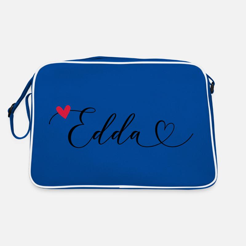 Edda Surname First name Calligraphy Heart Retro Bag