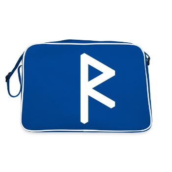 Rune: Raidho ᚱ (R), Quantum Runes Futhark 0 © - Sac Retro - bleu/blanc - Dos