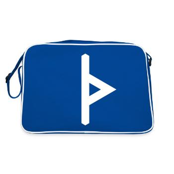 Rune: Thurisaz ᚦ (th), Quantum Runes Futhark 0 © - Sac Retro - bleu/blanc - Dos