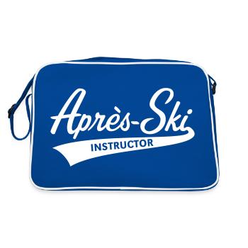 Après-Ski – Instructor (Schriftzug, Apres Ski / B) - Retro Tasche - Blau/Weiß - Hinten