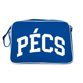 Pécs - Retro Tasche - Blau/Weiß - Hinten