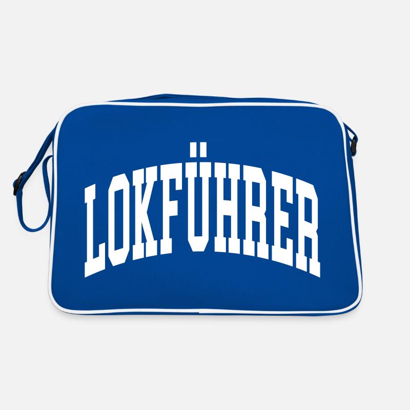Lokführer - Retro Tasche - Blau/Weiß