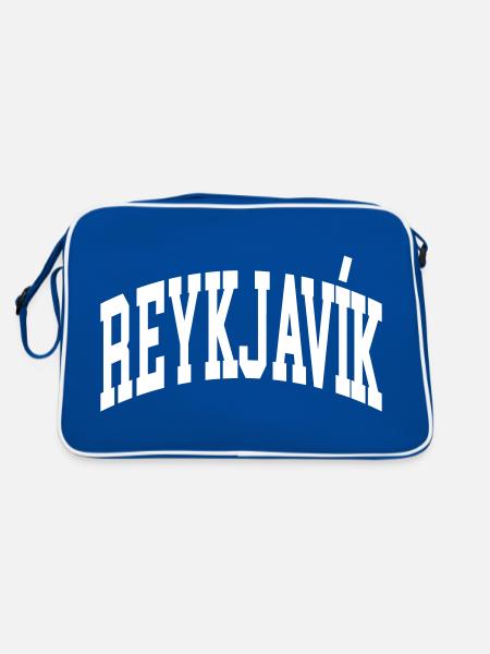 Reykjavik - Retro Tasche - Blau/Weiß - Hinten