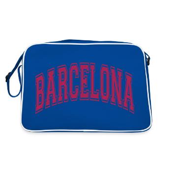 Barcelona - Retro Tasche - Blau/Weiß - Hinten