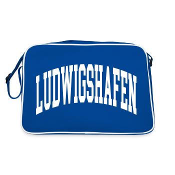 Ludwigshafen - Retro Tasche - Blau/Weiß - Hinten