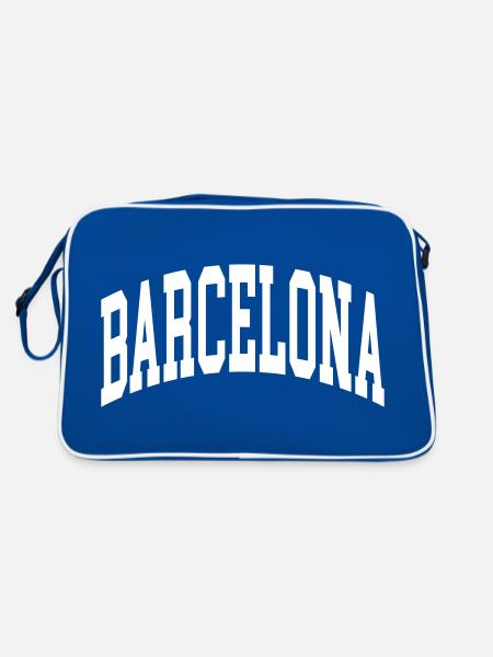 Barcelona - Retro Tasche - Blau/Weiß