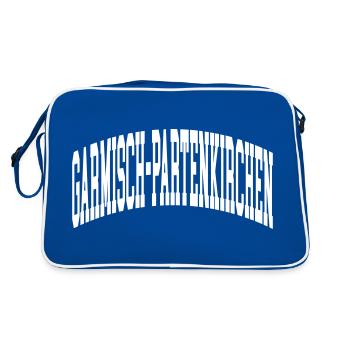 Garmisch-Partenkirchen - Retro Tasche - Blau/Weiß - Hinten