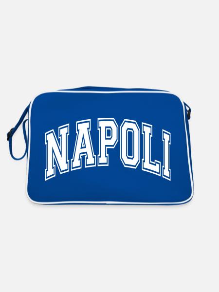 Neapel - Retro Tasche - Blau/Weiß - Hinten