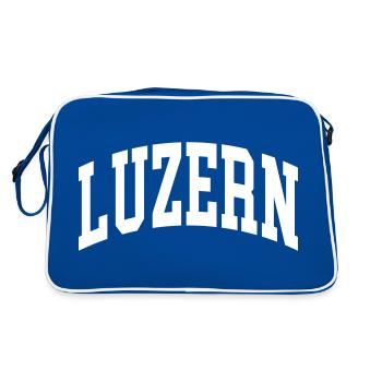 Luzern - Retro Tasche - Blau/Weiß - Hinten