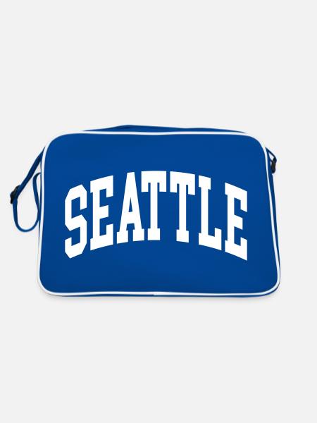 Seattle - Retro Tasche - Blau/Weiß - Hinten