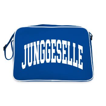 Junggeselle - Retro Tasche - Blau/Weiß - Hinten
