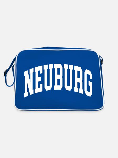 Neuburg - Retro Tasche - Blau/Weiß - Hinten