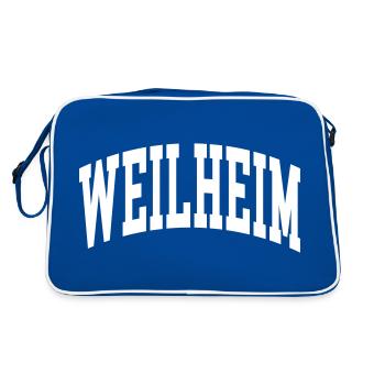Weilheim - Retro Tasche - Blau/Weiß - Hinten