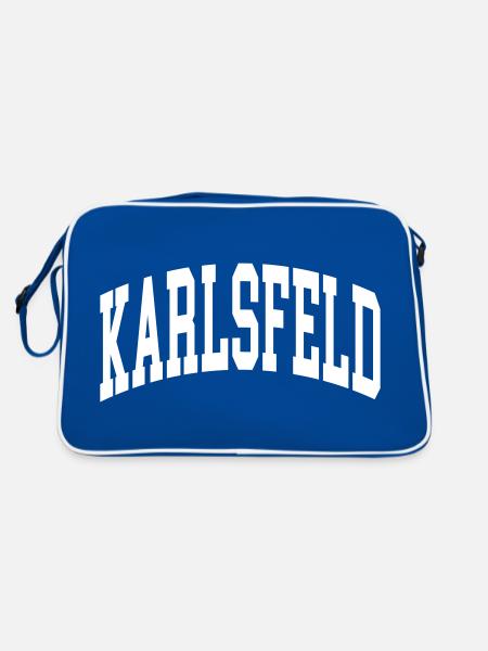 Karlsfeld - Retro Tasche - Blau/Weiß - Hinten