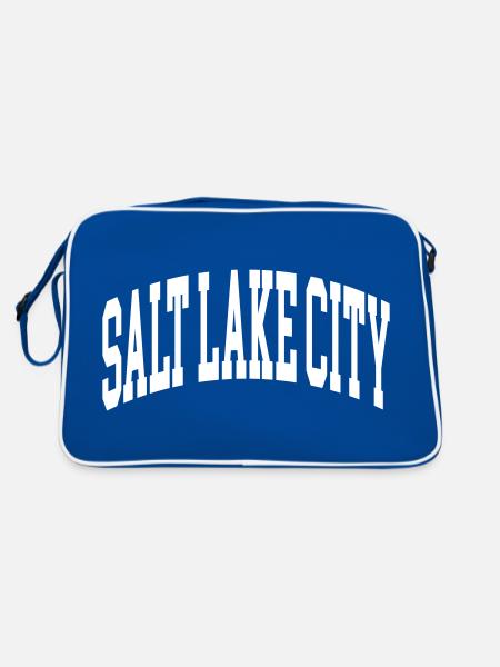 Salt Lake City - Retro Tasche - Blau/Weiß - Hinten