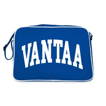 Vantaa - Retro Tasche - Blau/Weiß - Hinten