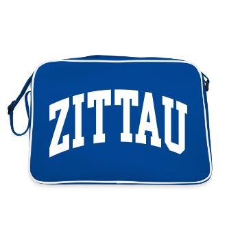 Zittau - Retro Tasche - Blau/Weiß - Hinten