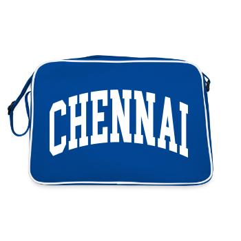 Chennai - Sac Retro - bleu/blanc - Dos