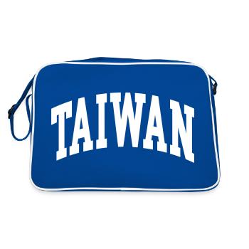Taiwan - Retro Tasche - Blau/Weiß - Hinten