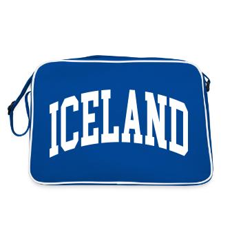 Iceland - Retro Tasche - Blau/Weiß - Hinten