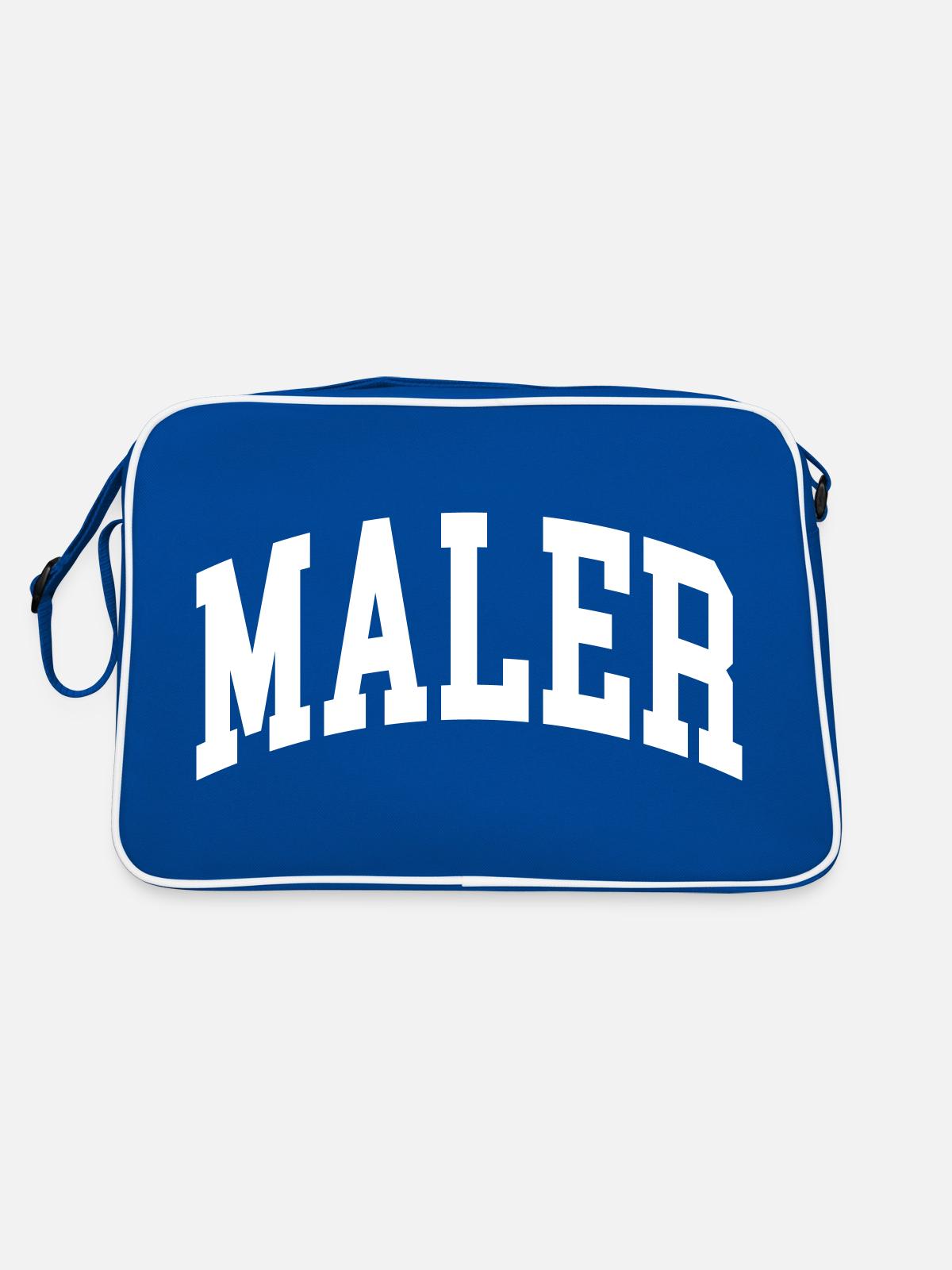 Maler - Retro Tasche - Blau/Weiß - Hinten