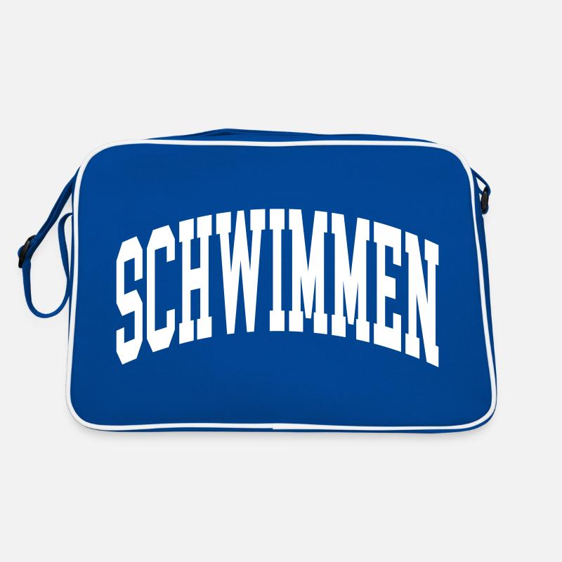 Schwimmen - Retro Tasche - Blau/Weiß
