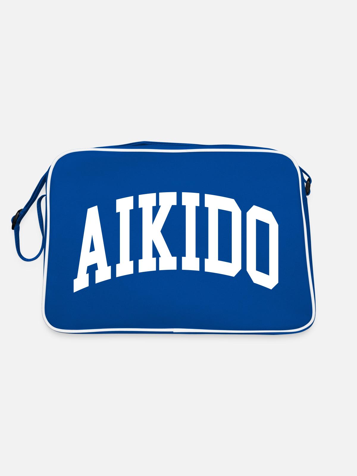 Aïkido - Sac Retro - bleu/blanc - Dos