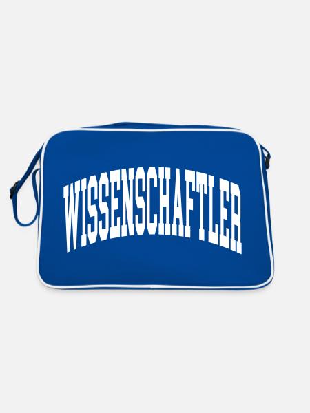 Wissenschaftler - Retro Tasche - Blau/Weiß - Hinten