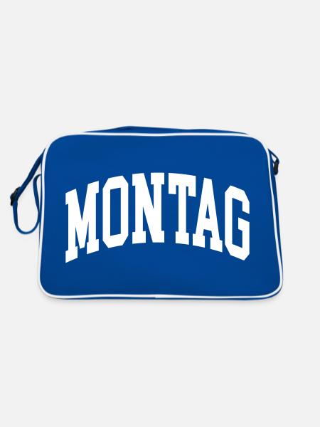 Montag - Retro Tasche - Blau/Weiß - Hinten