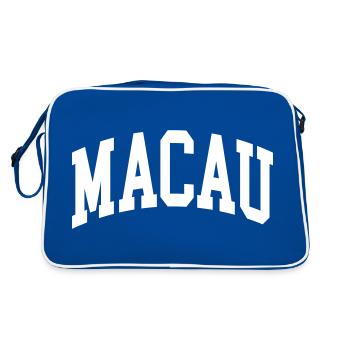 Macau - Retro Tasche - Blau/Weiß - Hinten