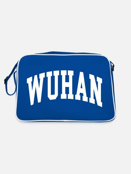 Wuhan - Retro Tasche - Blau/Weiß - Hinten