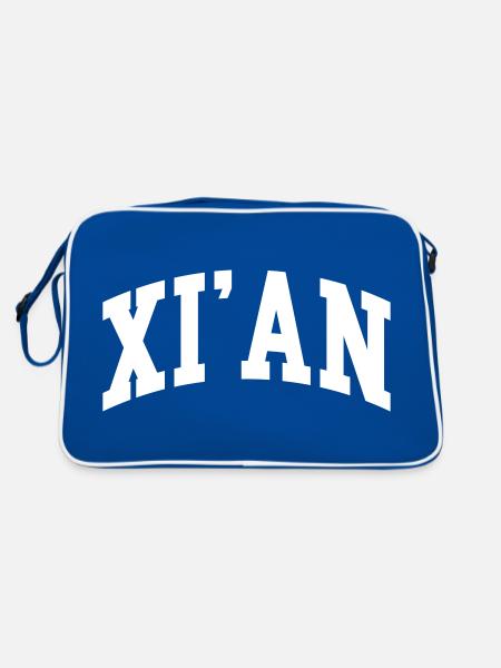 Xi’an - Retro Tasche - Blau/Weiß - Hinten