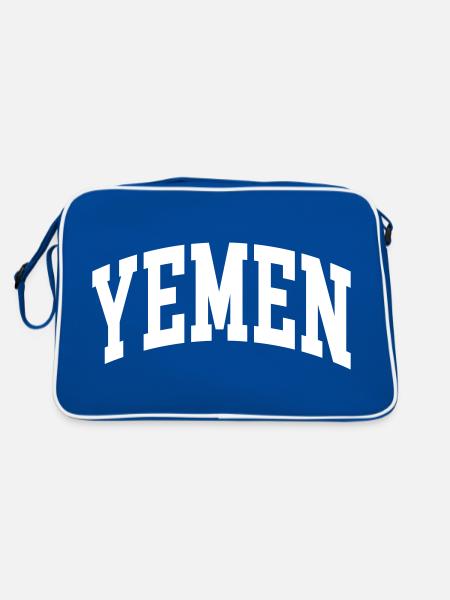 Yemen - Retro Tasche - Blau/Weiß - Hinten