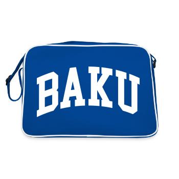 Baku - Retro Tasche - Blau/Weiß - Hinten
