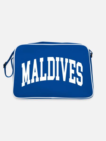 Maldives - Retro Tasche - Blau/Weiß - Hinten