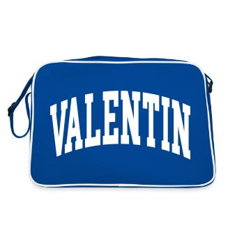 Valentin - Retro Tasche - Blau/Weiß - Hinten