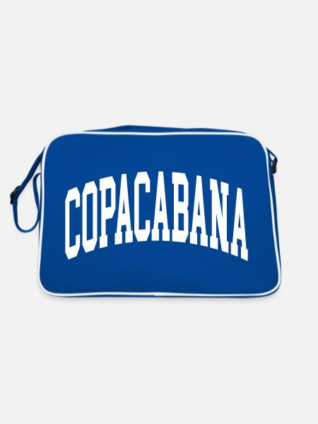 Copacabana - Retro Tasche - Blau/Weiß - Hinten