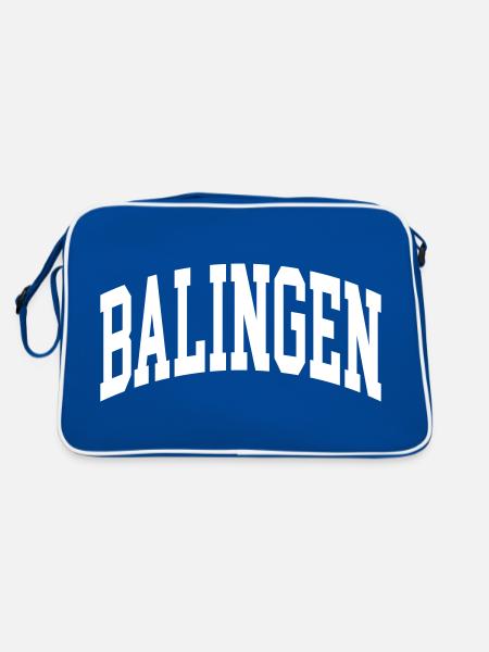 Balingen - Retro Tasche - Blau/Weiß - Hinten