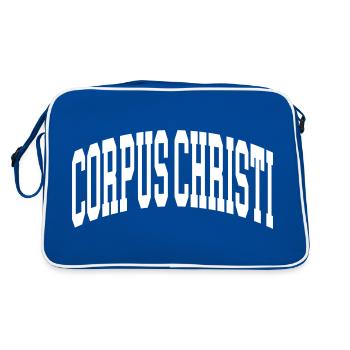 Corpus Christi - Retro Tasche - Blau/Weiß - Hinten