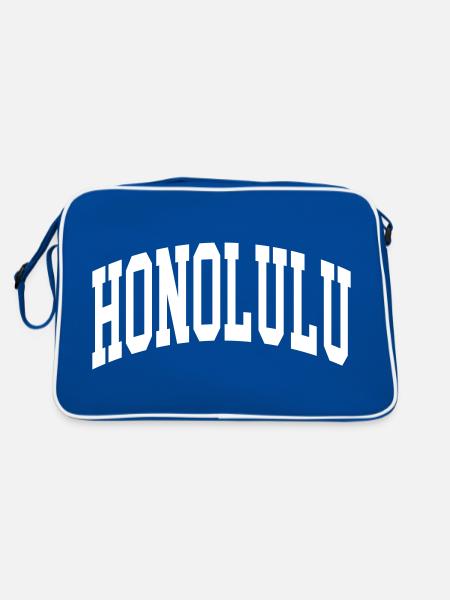 Honolulu - Retro Tasche - Blau/Weiß - Hinten