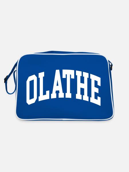 Olathe - Retro Tasche - Blau/Weiß - Hinten