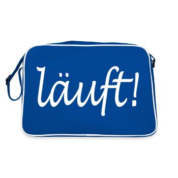 läuft! - Retro Tasche - Blau/Weiß - Hinten