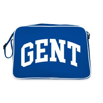Gent - Retro Tasche - Blau/Weiß - Hinten