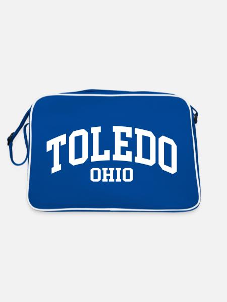 Toledo - Retro Tasche - Blau/Weiß - Hinten