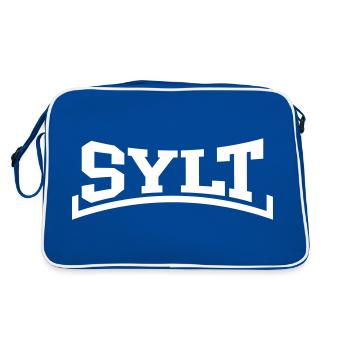 Sylt - Retro Tasche - Blau/Weiß - Hinten