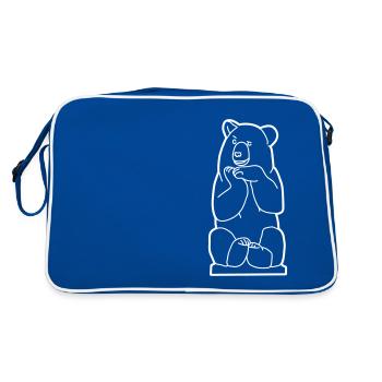 Ours de Berlin, assis - Sac Retro - bleu/blanc - Dos