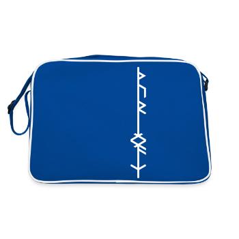 Thüringer « Þuringa » Stab-Binderune, Quantum Runes© - Sac Retro - bleu/blanc - Dos